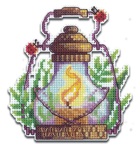 Siuvinėjimo komplektas „Žolelės“ — Aida 14 plastikinė drobė, mini 9,5 × 10,5 cm - kaSiulai.lt