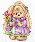 Siuvinėjimo komplektas „Zuikutis Pavasaris“, Aida 14 ct, 10×13 cm - kaSiulai.lt