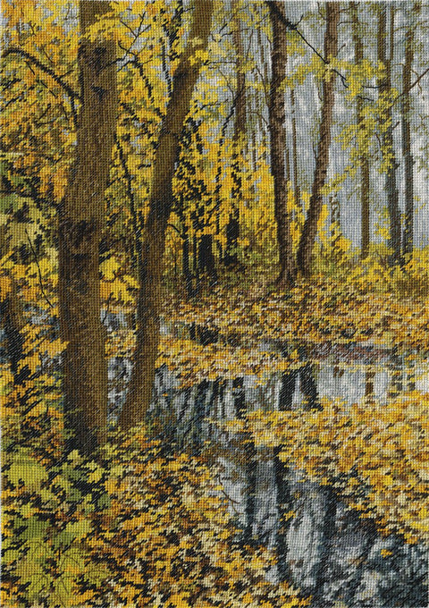 Siuvinėjimo kryželiu komplektas „Įkvepiantis rudens peizažas“ - kaSiulai.lt