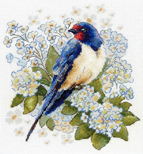 Siuvinėjimo kryželiu komplektas „Kregždės“, 18×19 cm - kaSiulai.lt