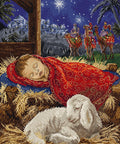 Siuvinėjimo kryželiu komplektas „Kūdikėlis Jėzus“, 23×32 cm - kaSiulai.lt