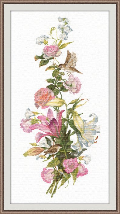 Siuvinėjimo kryželiu komplektas „Lelijų kompozicija“, Aida N18, 19×44 cm - kaSiulai.lt