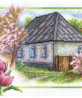 Siuvinėjimo kryželiu komplektas „Pavasaris kaime“ — jaukus kaimiškas peizažas - kaSiulai.lt