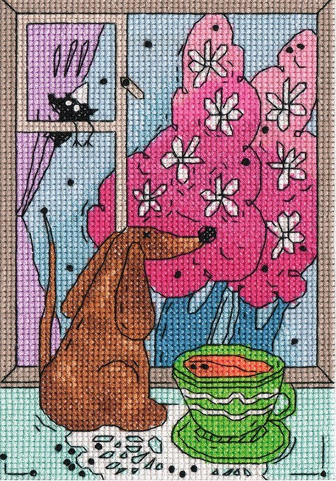 Siuvinėjimo kryželiu komplektas „Pavasaris už lango“ – žavinga dovana - kaSiulai.lt