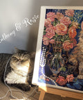 Siuvinėjimo kryželiu komplektas "Rosie", 22,5×30 cm — elegantiškas motyvas - kaSiulai.lt