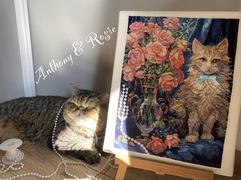 Siuvinėjimo kryželiu komplektas "Rosie", 22,5×30 cm — elegantiškas motyvas - kaSiulai.lt