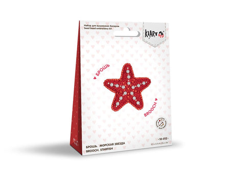 Siuvinėjimo kryželiu komplektas segėi „Jūrų žvaigždė“, 5,5×5,5 cm - kaSiulai.lt