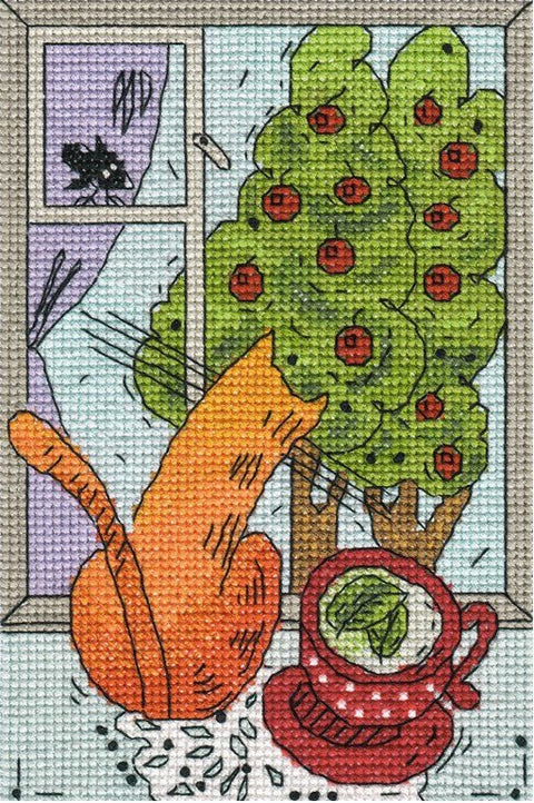 Siuvinėjimo kryželiu komplektas „Vasara už lango“ — dovana ir namų dekoracija - kaSiulai.lt