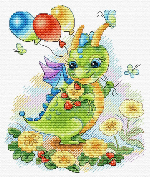 Siuvinėjimo kryželiu komplektas „Žydinčioje pievoje“ 18×15 cm - kaSiulai.lt