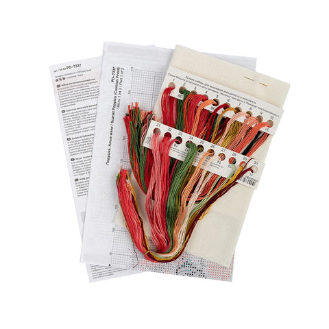 Siuvinėjimo kryžiukais komplektas pagalvėlei — ryškios raudonos aguonos - kaSiulai.lt