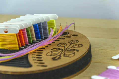 Siuvinėjimo organizatorius plastikiniams siūlų ritinėliams — talpus ir kompaktiškas - kaSiulai.lt