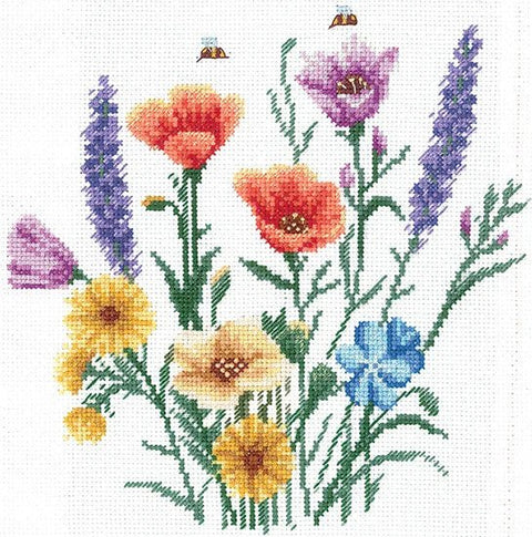 Siuvinėjimo projektas kryželiu „Vasaros spalvos“ 17×17 cm - kaSiulai.lt