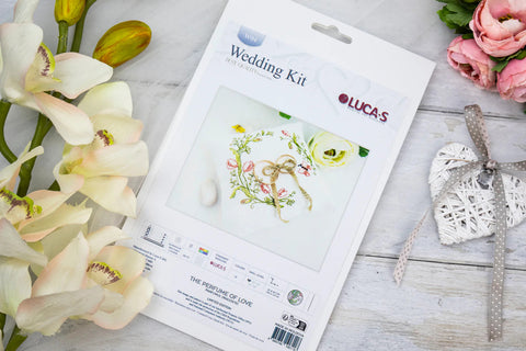 Vestuvinis kryželių siuvinėjimo rinkinys „Meilės aromatas“ 10x10 cm SW04