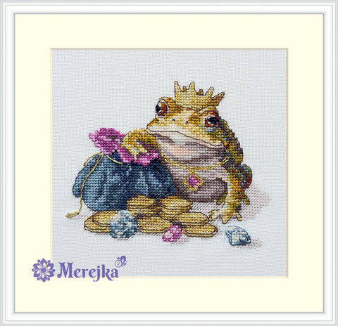 Merejka kryželių siuvinėjimo rinkinys „Auksinė rupūžė“ 11 × 12 cm
