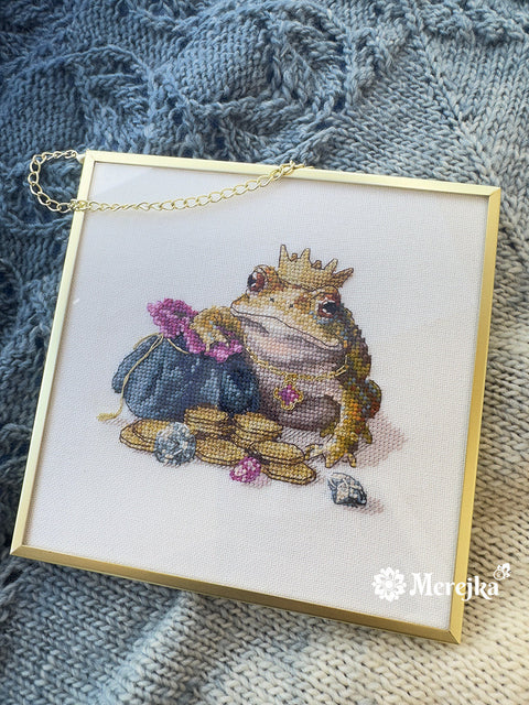 Merejka kryželių siuvinėjimo rinkinys „Auksinė rupūžė“ 11 × 12 cm