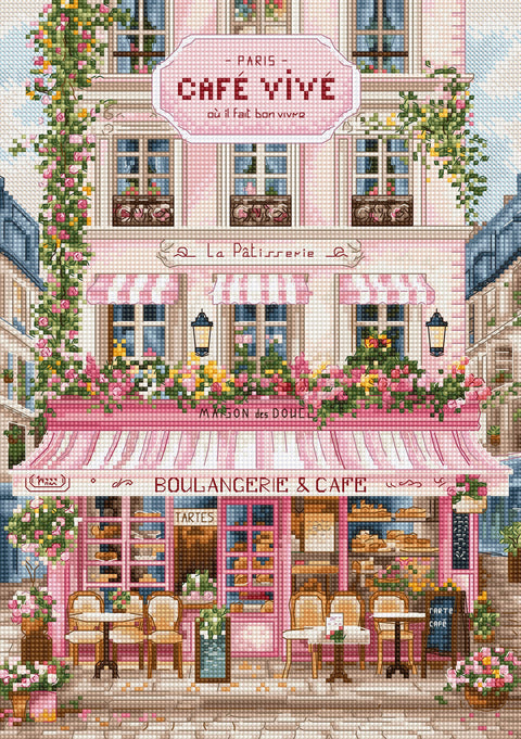 Siuvinėjimo kryželiu rinkinys „Saldžioji Paryžiaus gatvė“ 19 x 27 cm