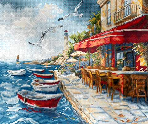 Siuvinėjimo kryželiu rinkinys „Uosto gaiva“ 24 x 20 cm