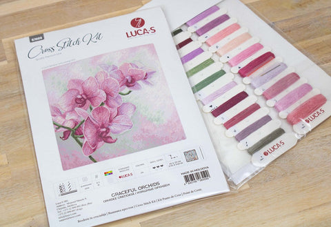 Grakščios orchidėjos – kryželių siuvinėjimo rinkinys, elegantiška dovana