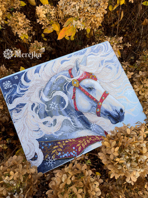 Skaitmeninio siuvinėjimo kryželiu rinkinys „Pūga“ paveikslui 31x40 cm