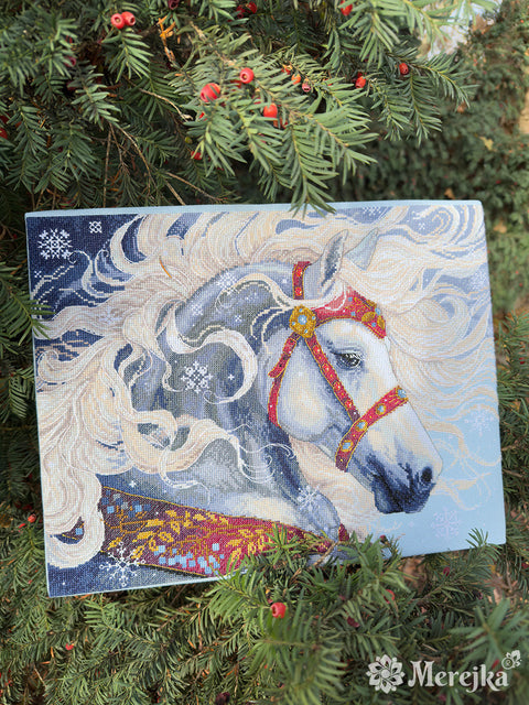 Skaitmeninio siuvinėjimo kryželiu rinkinys „Pūga“ paveikslui 31x40 cm