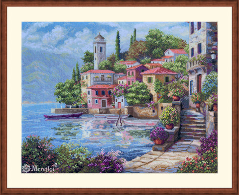 Siuvinėjimo kryželiu rinkinys „Pajūrio sodai“ 31 x 40 cm