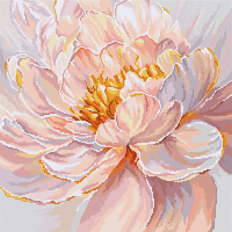 Kryželiu siuvinėjimo rinkinys „Gėlių elegancija“ 32×32 cm – subtilus gėlių motyvas