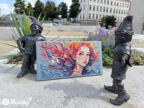 Kryželiu siuvinėjimo rinkinys „Vanduo“ 36,5 × 20 cm – namų sienų dekorui