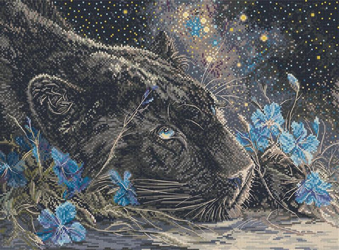 Kryželiu siuvinėjimo rinkinys „Žvaigždėti sapnai“ su gyvūnų motyvu, 37×27 cm