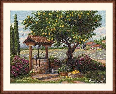 Siuvinėjimo kryželiu rinkinys „Po citrinmedžiu“ 39,5 x 30 cm