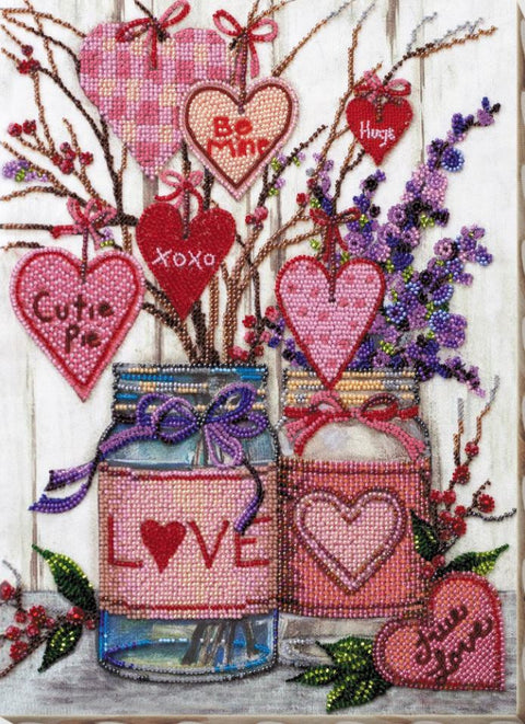 Siuvinėjimo karoliukais rinkinys „Apie meilę“ 25×34 cm, kodas AAB-729