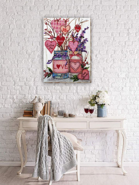 Siuvinėjimo karoliukais rinkinys „Apie meilę“ 25×34 cm, kodas AAB-729