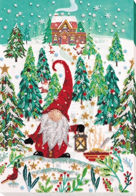 Karoliukų siuvinėjimo rinkinys „Svečiuose pas nykštukus“, 27x38 cm paveikslas