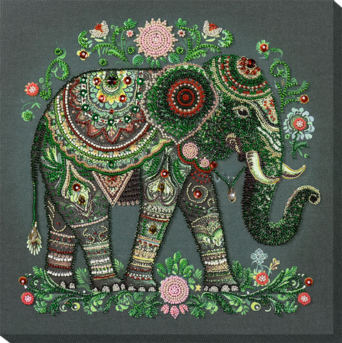 Abris Art karoliukų siuvinėjimo paveikslo rinkinys „Majestic Wisdom“ 30x30 cm – dekoratyvus išminties simbolis