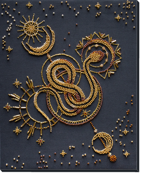 „Auksinis talismanas“ karoliukų siuvinėjimo komplektas, 20x25 cm paveikslas