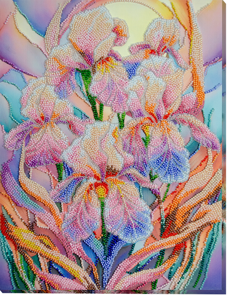 Karoliukais siuvinėjamas paveikslo rinkinys „Gėlių įkvėpimas“ 24 × 31,5 cm