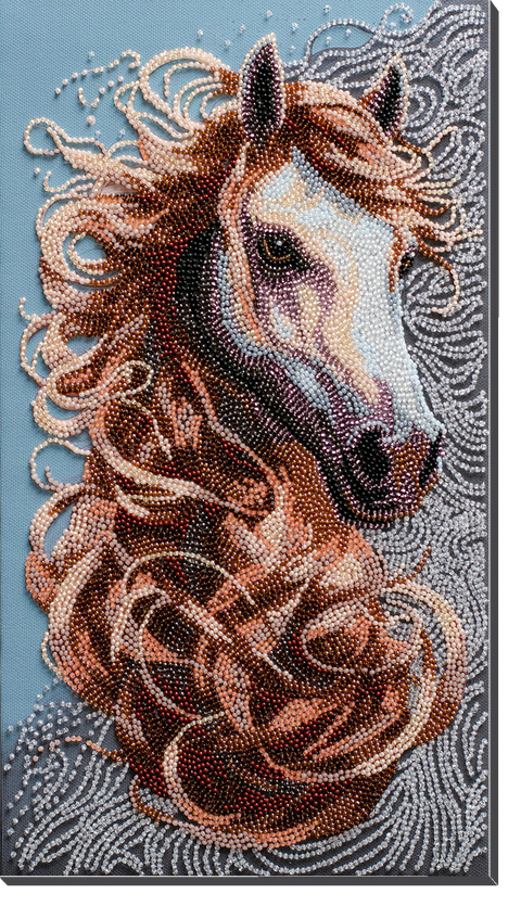 Karoliukų siuvinėjimo komplektas „Prerijų dvasia“, 20×36 cm paveikslas