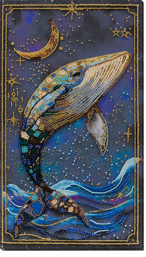 Siuvinėjimo rinkinys su karoliukais „Gelmių valdovas“ 21x37 cm AAB-942