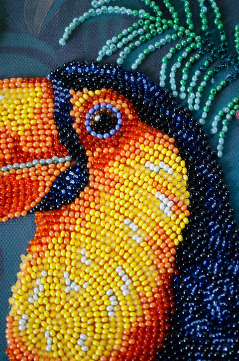 Karoliukų siuvinėjimo rinkinys „Egzotiškasis gražuolis“ 27x39 cm, schema AAB-949