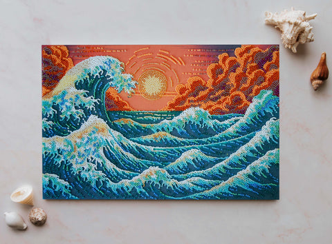Karoliukų siuvinėjimo komplektas „Šnibždanti jūra“, 36x24 cm, kodas AAB-953