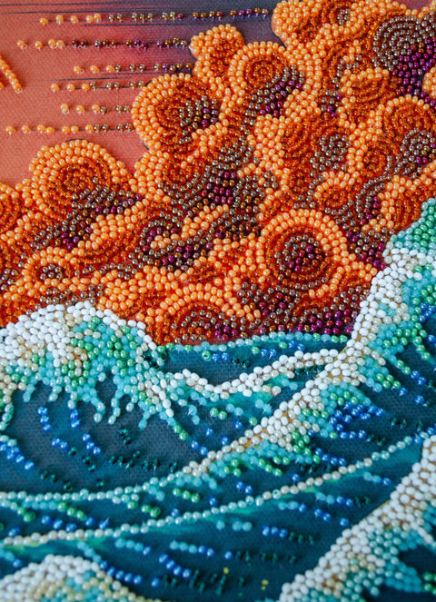 Karoliukų siuvinėjimo komplektas „Šnibždanti jūra“, 36x24 cm, kodas AAB-953
