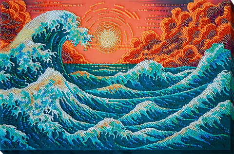 Karoliukų siuvinėjimo komplektas „Šnibždanti jūra“, 36x24 cm, kodas AAB-953