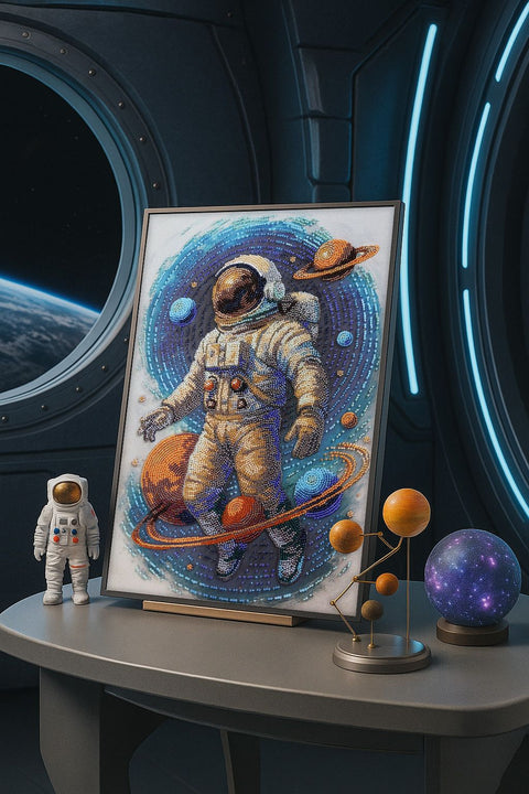 Karoliukų siuvinėjimo komplektas „Kosminis keliautojas“ 26×39 cm, kodas AAB-962