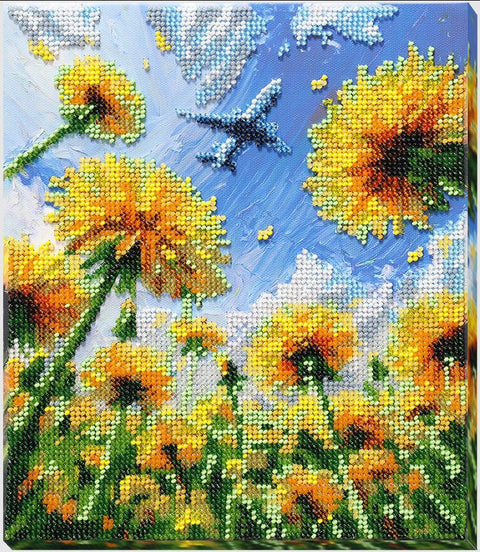 Karoliukų siuvinėjimo rinkinys „Svajonė“ su gamtos motyvu, 20x24 cm dekoratyvinis paveikslas