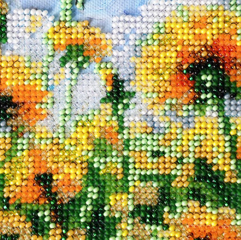 Karoliukų siuvinėjimo rinkinys „Svajonė“ su gamtos motyvu, 20x24 cm dekoratyvinis paveikslas