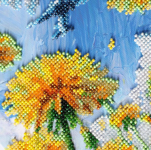 Karoliukų siuvinėjimo rinkinys „Svajonė“ su gamtos motyvu, 20x24 cm dekoratyvinis paveikslas