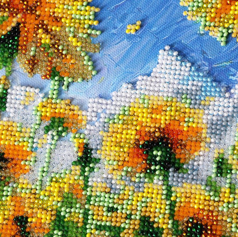 Karoliukų siuvinėjimo rinkinys „Svajonė“ su gamtos motyvu, 20x24 cm dekoratyvinis paveikslas
