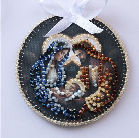 Velykinis siuvinėjimo karoliukais dekoro rinkinys „Šventa naktis“, 13,2×6,6 cm