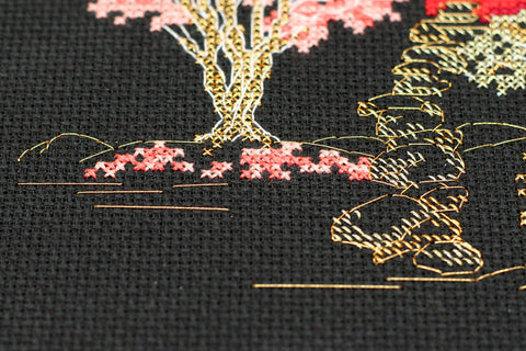 Siuvinėjimo kryželiu komplektas „Japonija 3“ 15x14 cm (AAH-099)