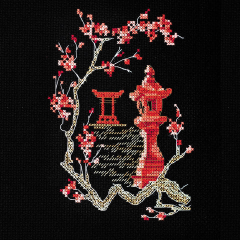 Siuvinėjimo kryželiu rinkinys „Japonija 4“, 11x15 cm, AAH-100 rankdarbiams