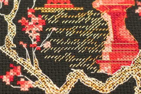 Siuvinėjimo kryželiu rinkinys „Japonija 4“, 11x15 cm, AAH-100 rankdarbiams